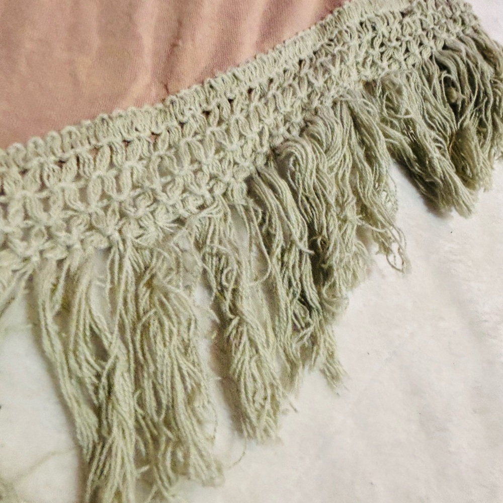 POL Light Brown Sleeveless Cardigan with Fringe GC Size M - Picture 9 of 11